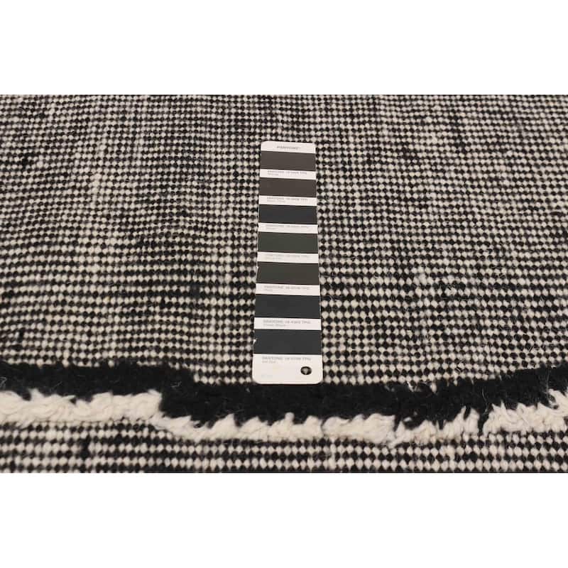 ECARPETGALLERY Hand-knotted Tangier Black, Cream Wool Rug - 8'2 x 10'2