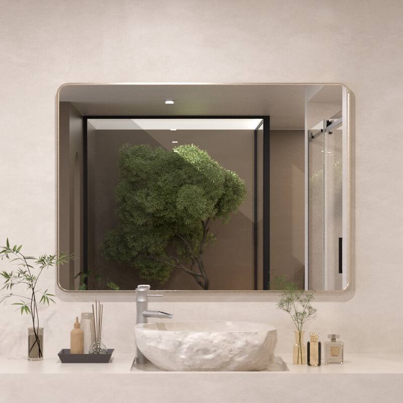 24/30/42/48/60 inch Rectangle Frameless Wall Mounted Bathroom Vanity Mirror - 48" x 36" - Gun Grey