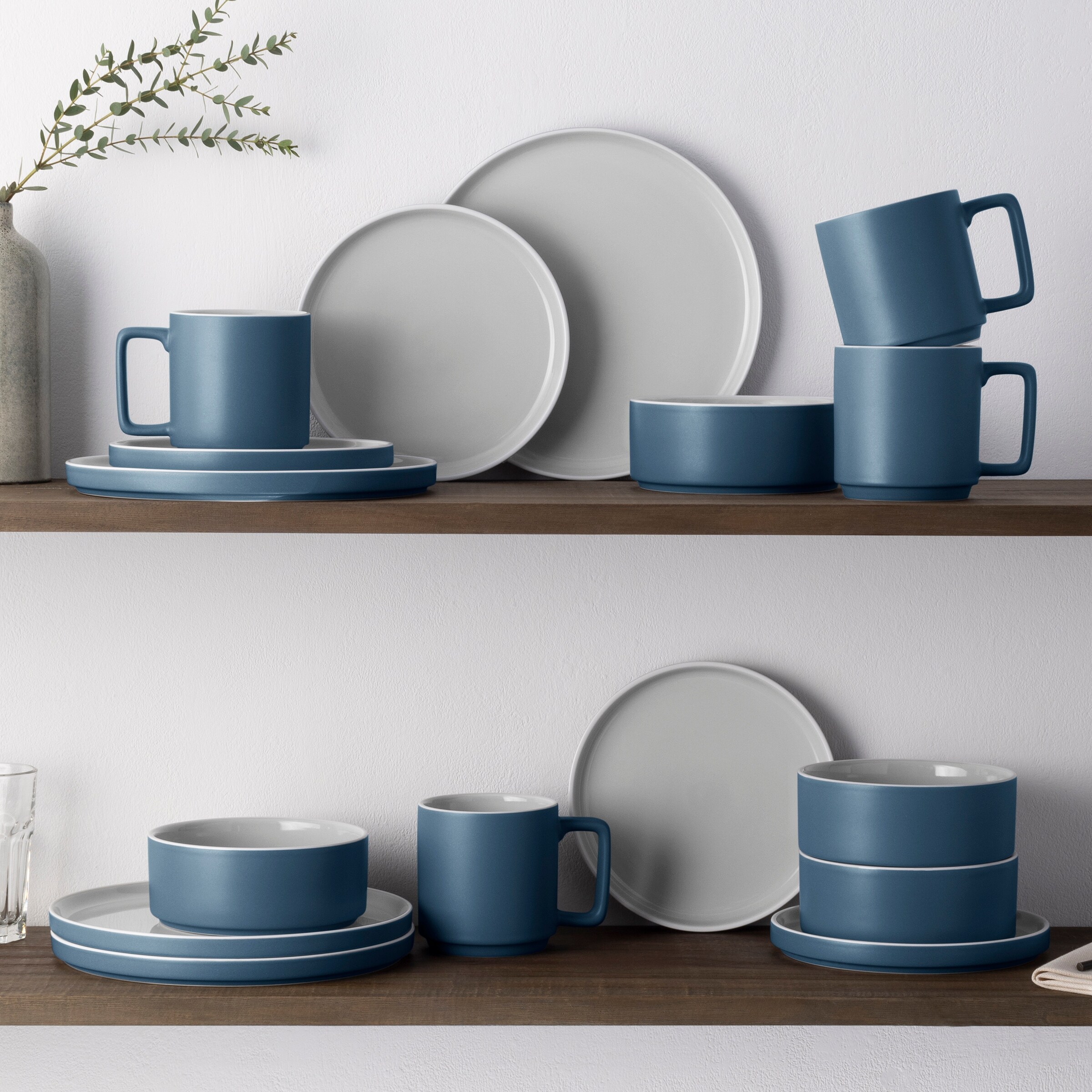 Noritake ColorTrio 16-Piece Stax Dinnerware Set, Service For 4