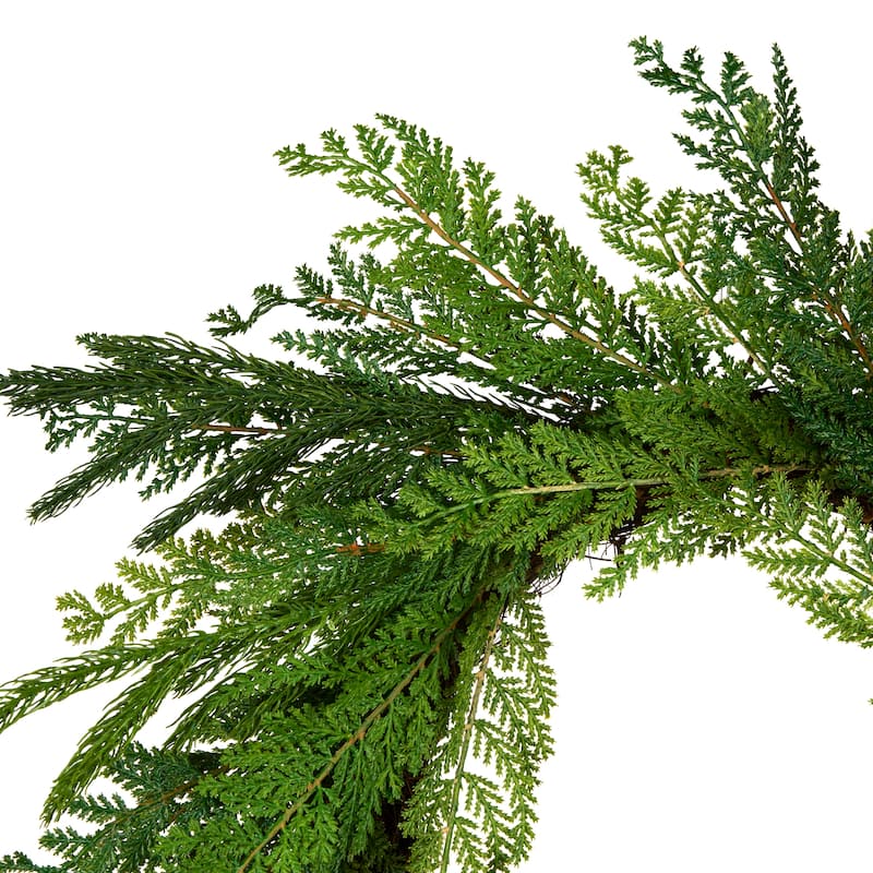 National Tree Company 2 ft. Artificial Christmas Cottage Wreath, Red Bow - 2 ft