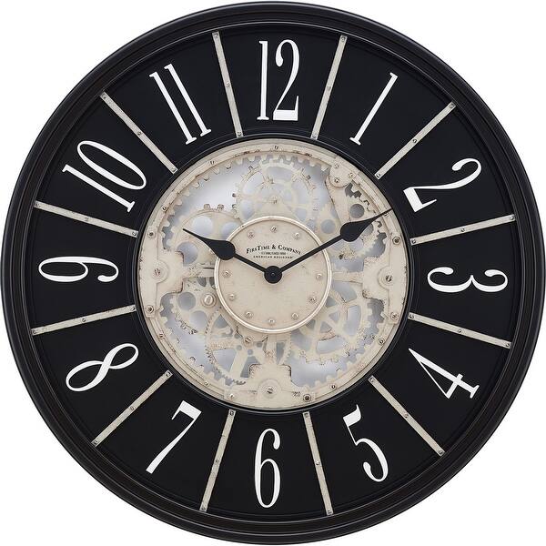 Bronze Montevello Farmhouse Gears Clock Oil Rubbed Bronze FirsTime & Co 31178 36 x 2 x 36, American Crafted