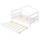 preview thumbnail 51 of 49, Kid Bed Frame Full Size Wooden House Platform Bed with Twin Size Trundle