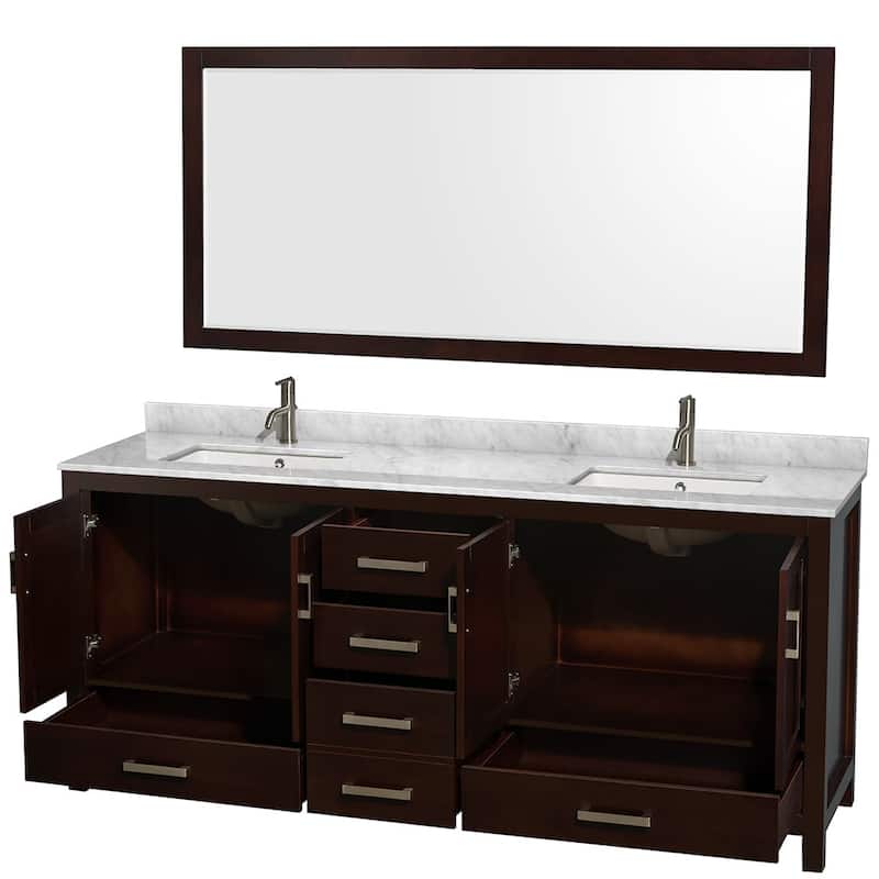 Wyndham Collection WCS141480DUNSM70 Sheffield 80" Free Standing Double