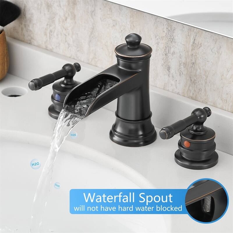 Bathroom Faucets for Sink 3 Hole ORB 8 inch Widespread Sink Faucet