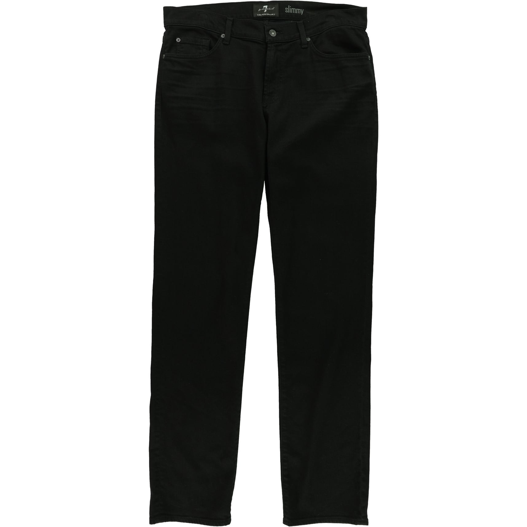 7 for All Mankind Mens Black and Grey Jeans Straight Leg Pant