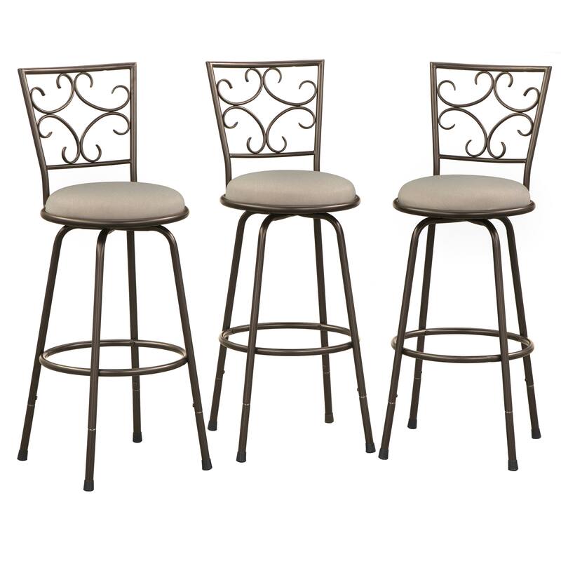 Simple Living Zella Adjustable Height Swivel Barstool (Set of 3)