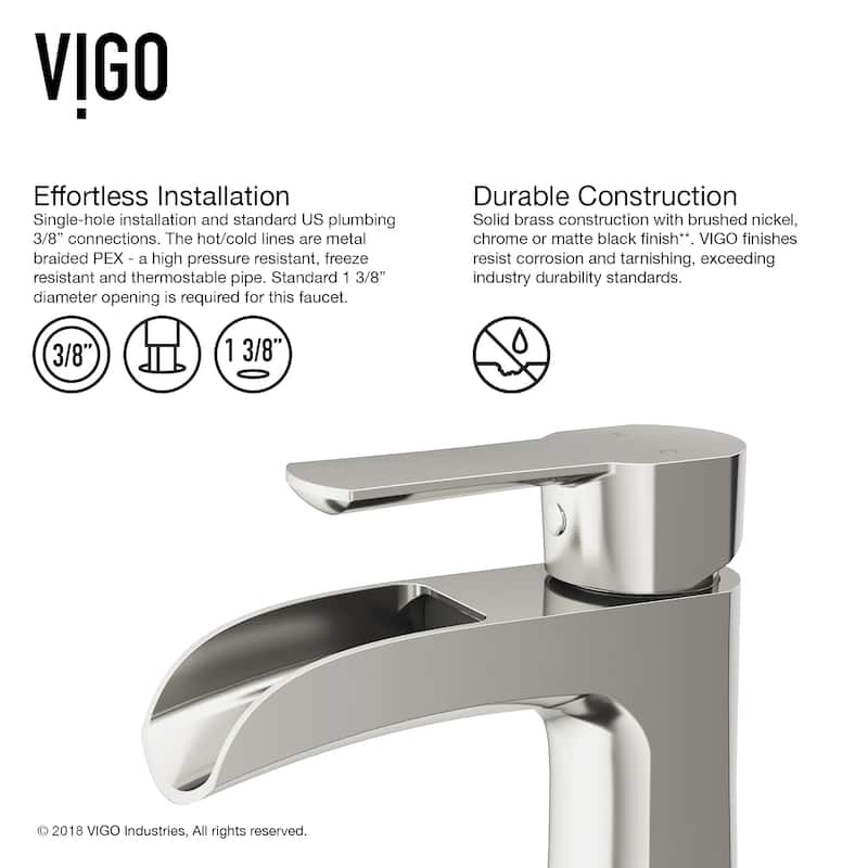 VIGO Paloma 7" H Single Handle Single Hole Bathroom Faucet