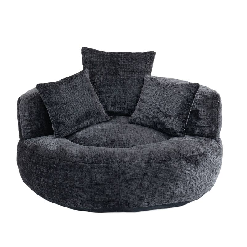 Chenille Lazy Sofa with Pillows