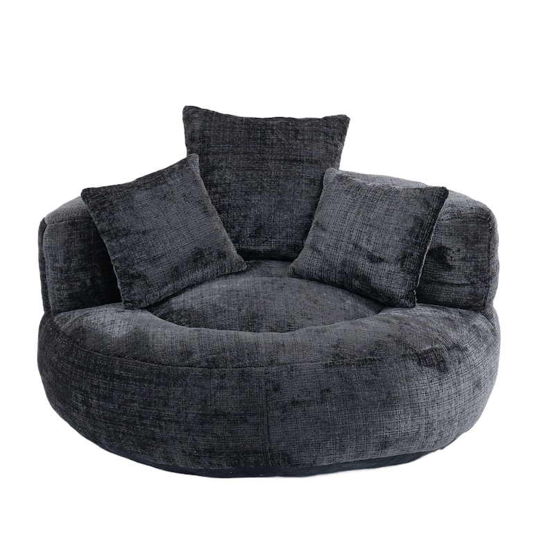 Oversized Chenille High Back Bean Bag Couch for Adults and Kids