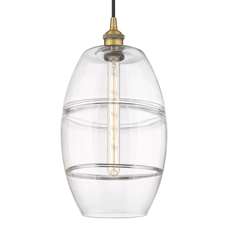 Innovations Lighting 616-1P 19 10 Vaz Pendant Vaz 10" Wide Cord-Hung - Brushed Brass / Clear