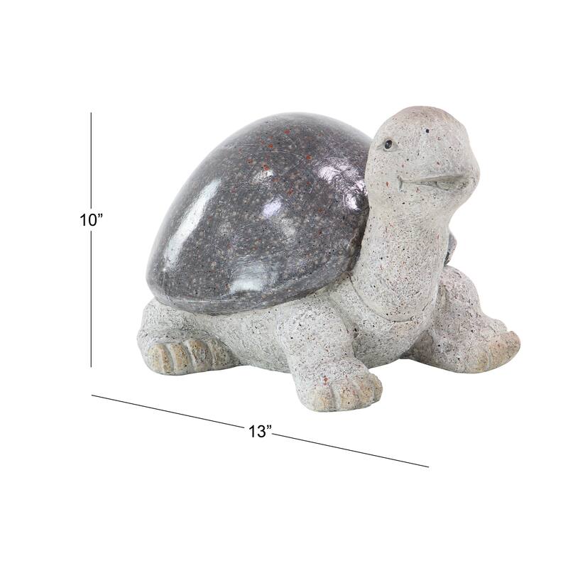 Polystone Turtle Indoor Outdoor Decorative Garden Sculpture - White - Roche River Decor