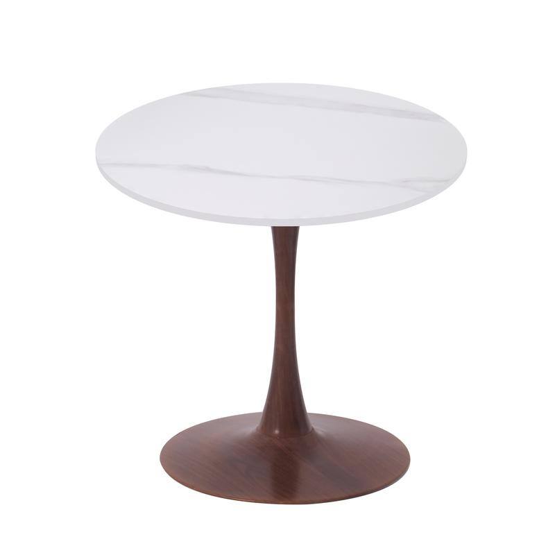 Bristol Modern 31" Round Sintered Stone Dining Table with Pedestal Base - Minimalist Scratch-Resistant Kitchen Table
