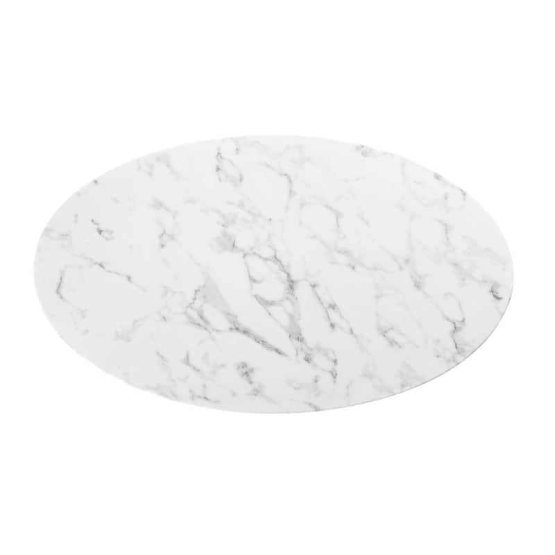 48" Oval Artificial Marble Dining Table