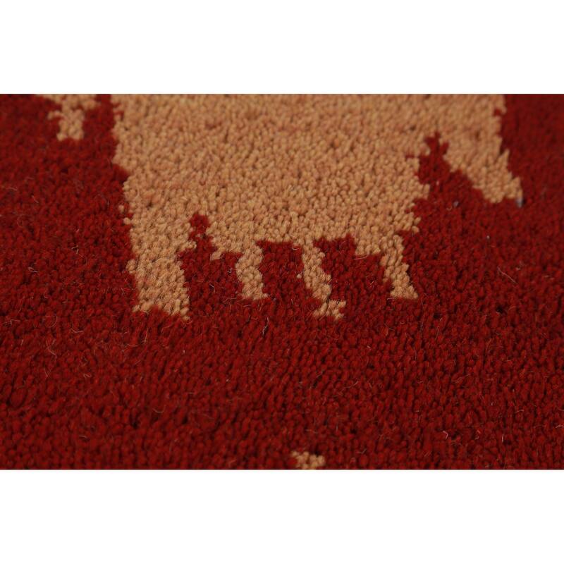 Hand Knotted Oriental 100% Wool Carpet Modern Geometric Oranges & Rust Moroccan Area Rug - 11' 7'' X 9' 0''