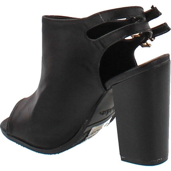 peep toe ankle strap booties