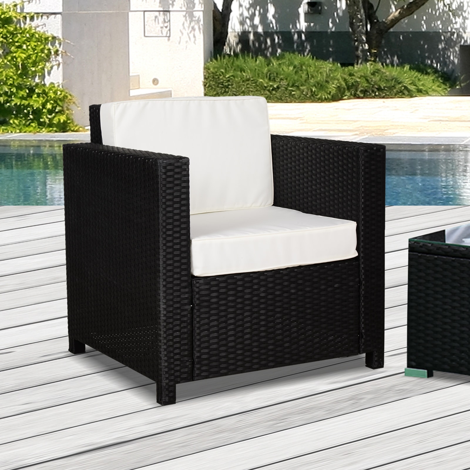 Shop Black Friday Deals On Outsunny Rattan Wicker Sofa Patio Chair With Weather Defiant Material Modern Look Perfect For Deck Pool Or Porch Overstock 30998350