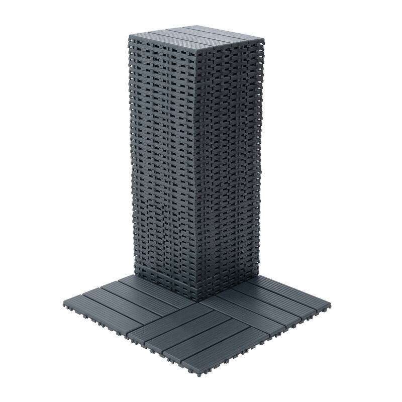 Plastic Interlocking Deck Tiles,44 Pack Patio Deck Tiles,12"x12" Square Waterproof Outdoor All Weather Use, Patio Decking Tiles