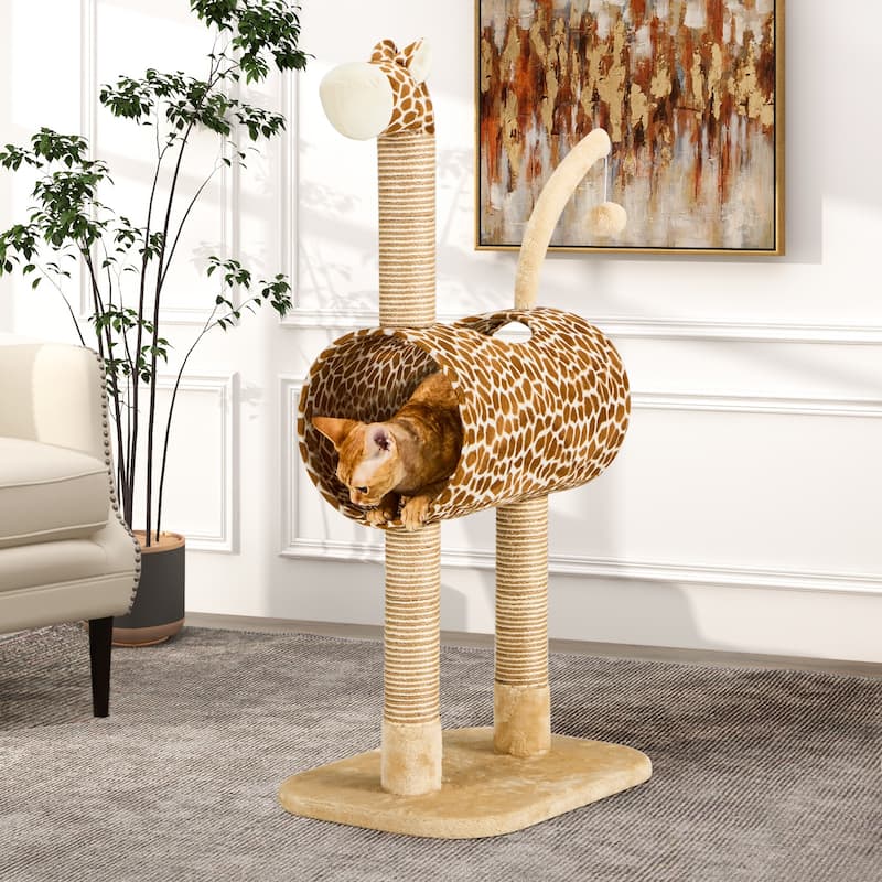 EROMMY Cat Tree – Multi-Level Cat Tower with Sisal Scratching Posts & Swing Ball, Modern Cat Furniture for Indoor Cats