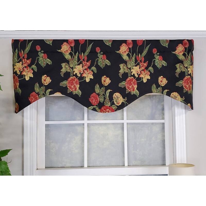 RLF Home Design Garland Regal Window Valance - Black