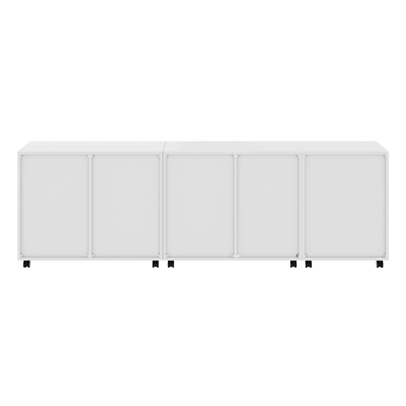 3-Piece Cabinet Set with File Drawer - 32" - White