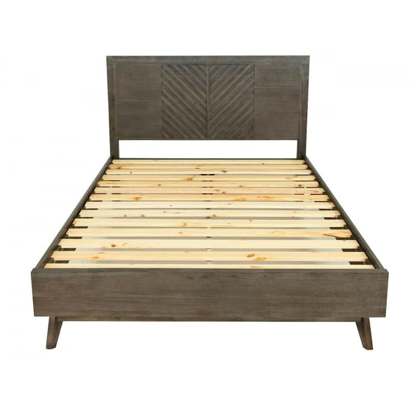 Modrest Daisy Mid-Century Dark Acacia Bed