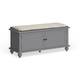 Maybelle Velvet Cushion Shutter Door Storage Bench by iNSPIRE Q Classic - Grey