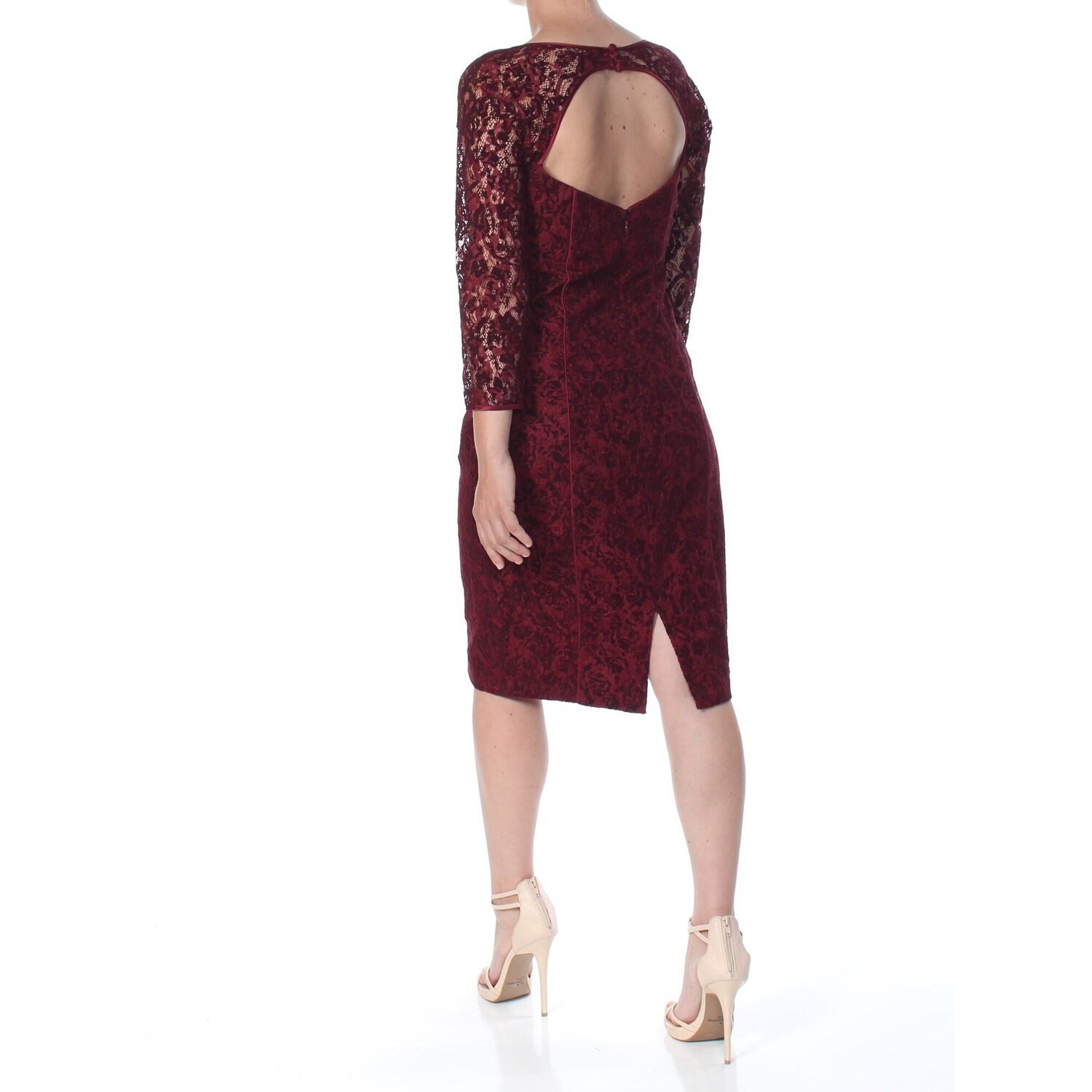 burgundy sheath dress