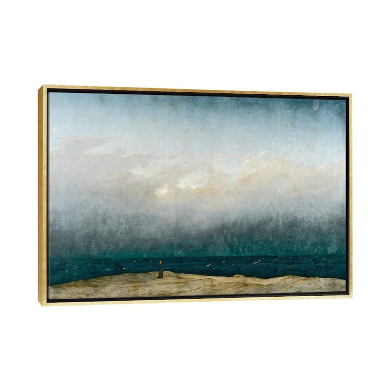 iCanvas "Monk by sea, 1809 " by Caspar David Friedrich Framed Canvas Print - Gold - 18x26