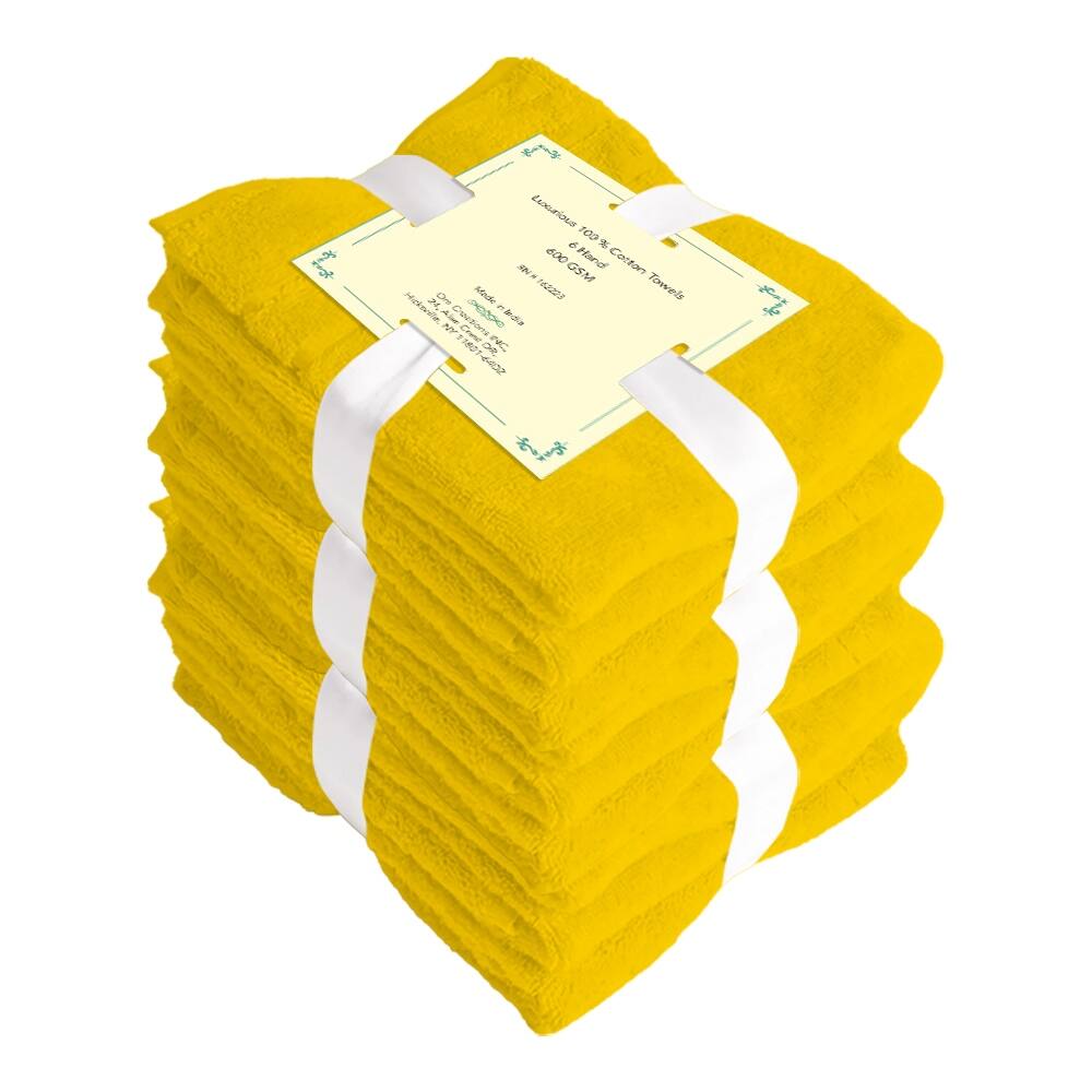 Luxurious Cotton Hand Towels 6 Pack Set (16 x 32 inches) Soft and Absorbent 600 GSM Towels for Bathroom, Gym, Shower, Hotel, Spa