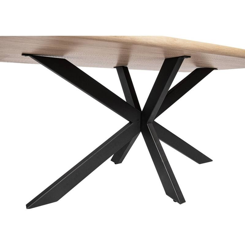 Ravenna Modern 63" Rectangular Dining Table with Solid Wood Top & X-Shape Metal Legs for Home Kitchen Dining Room