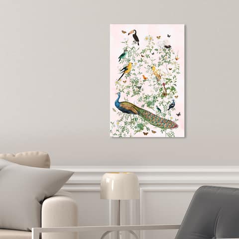 Oliver Gal 'Maracas Chinoiserie' Floral and Botanical Pink Wall Art Canvas Print