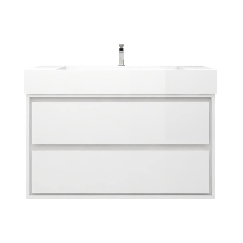 Victoria 42" Wall Mounted Modern Vanity with Acrylic Sink