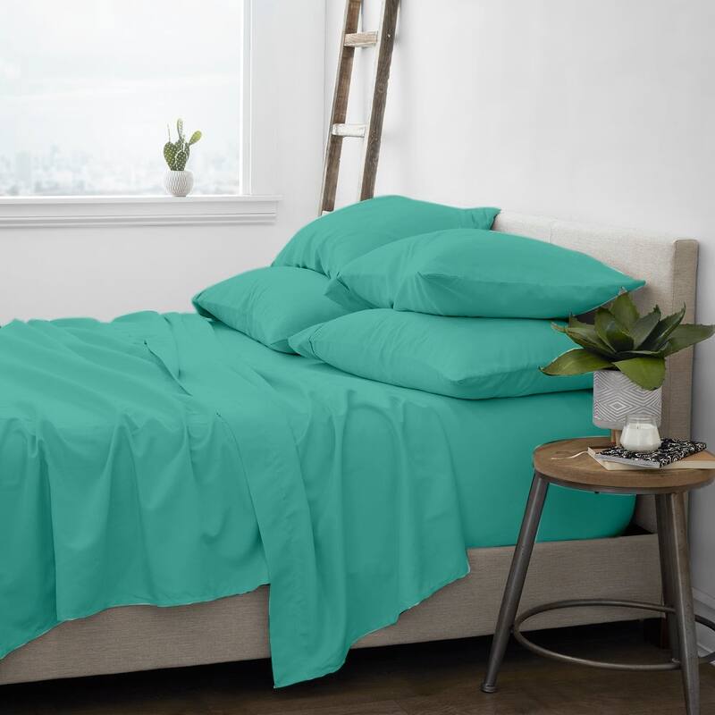 Premium Home Collection Microfiber Soft Cooling Bed Sheet Set - 6 Piece Set - Full - Turquoise