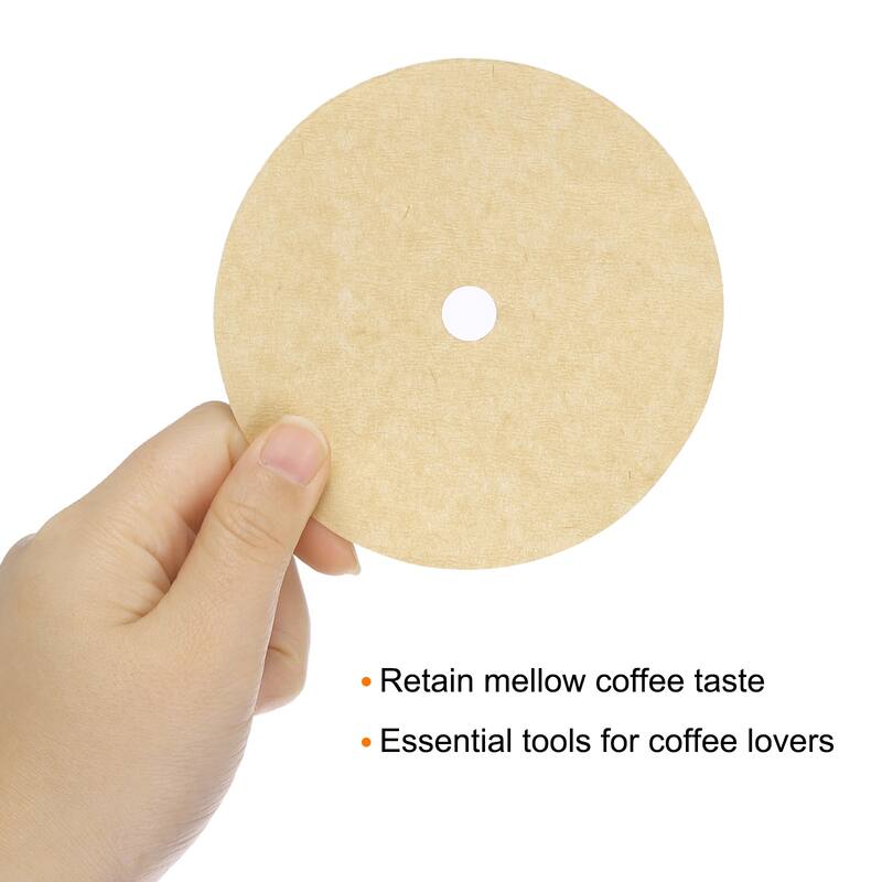 Coffee Filter Papers Disposable Round Paper with Hole Pack of 200 - 3.74 Inch