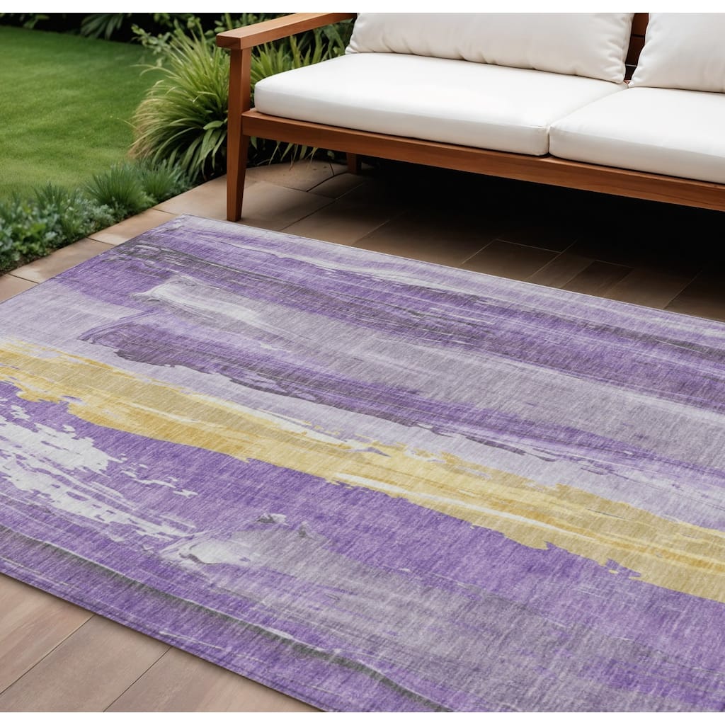 HomeRoots Abstract Transitional Rectangle Outdoor Rug