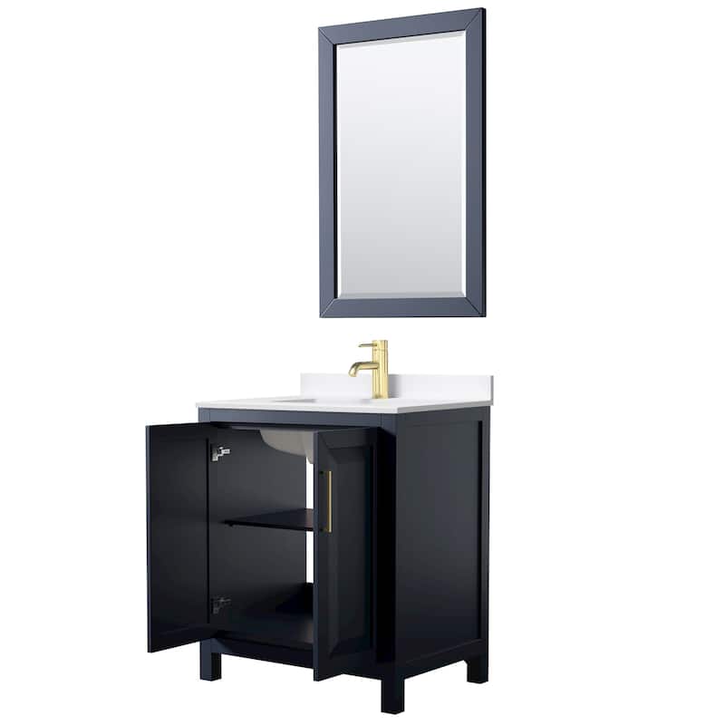 Daria 30-inch Single Vanity, Single Hole Quartz Top, 24-inch Mirror