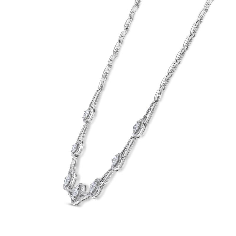 14KW Marquise and Princess Diamond 3 1/2 CTW. Necklace