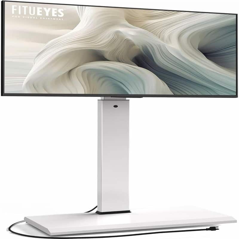 Floor Swivel TV Stand with Power Outlet