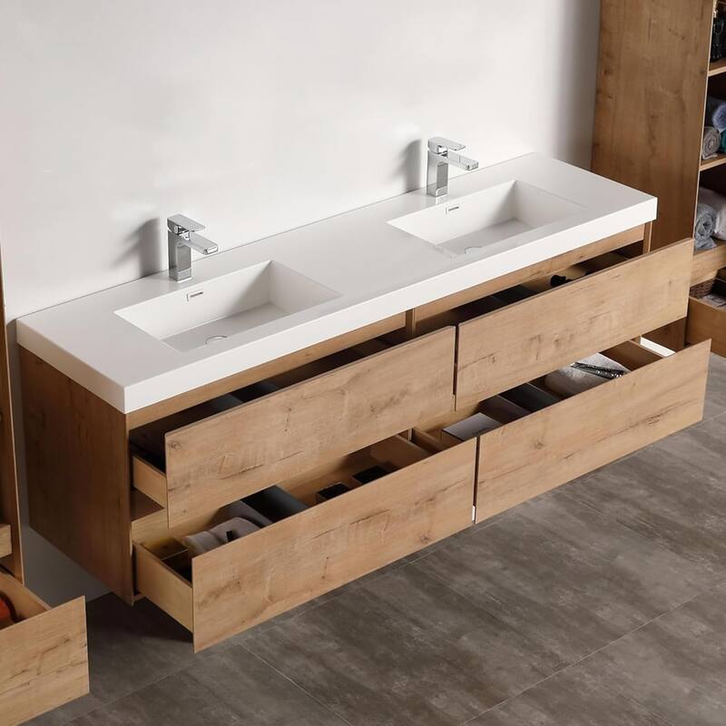 Blossom Assisi 72 Inch Wall Mounted Bathroom Vanity with Sink