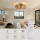 preview thumbnail 6 of 8, 19 In. Rattan Low Profile Ceiling Fan With Lights And Remote, Black Flush Mount Ceiling Fan Light