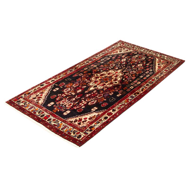 ECARPETGALLERY Hand-knotted Andelz Navy Wool Rug - 4'0 x 8'0