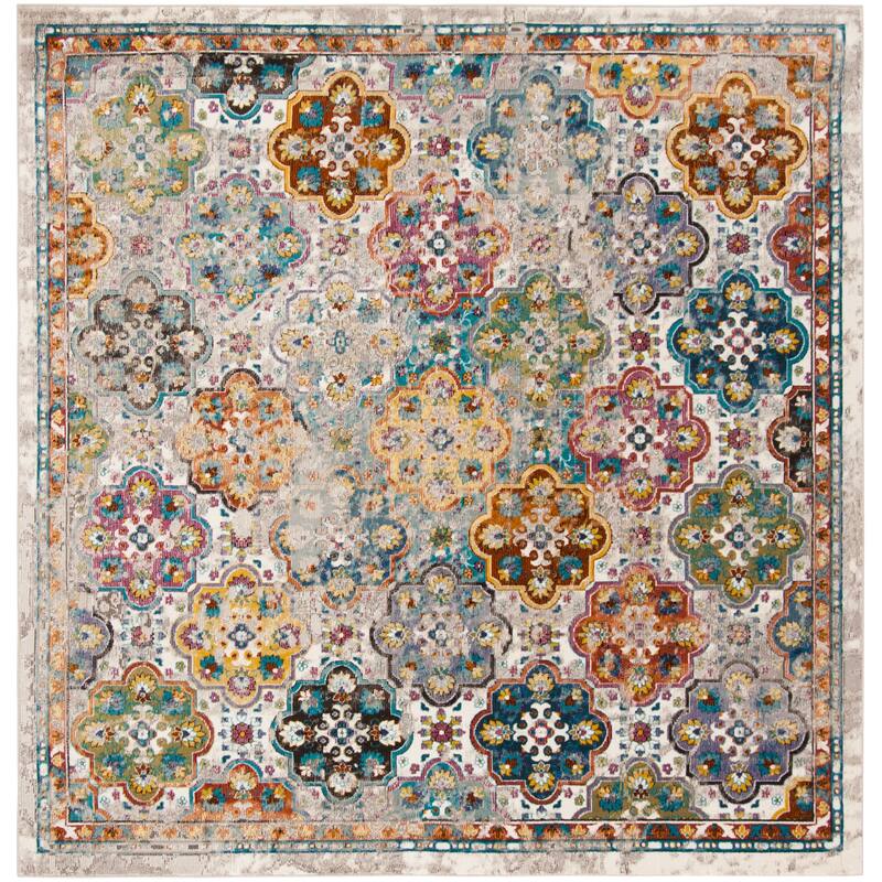 SAFAVIEH Aria Raghidah Vintage Boho Oriental Rug - 6'5" Square - Beige/Multi