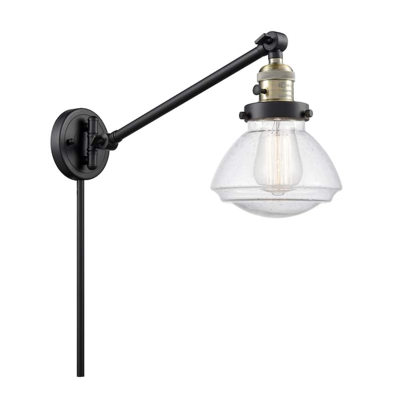 Innovations Lighting Olean 22" Tall Bathroom Sconce - Black Antique Brass / Seedy