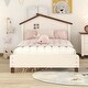 preview thumbnail 1 of 24, Twin Rustic Kids Bed House Shaped Low Beds for Kids, Wood Platform Bed Frame for Children,No Box Spring Needed,Easy Assemble