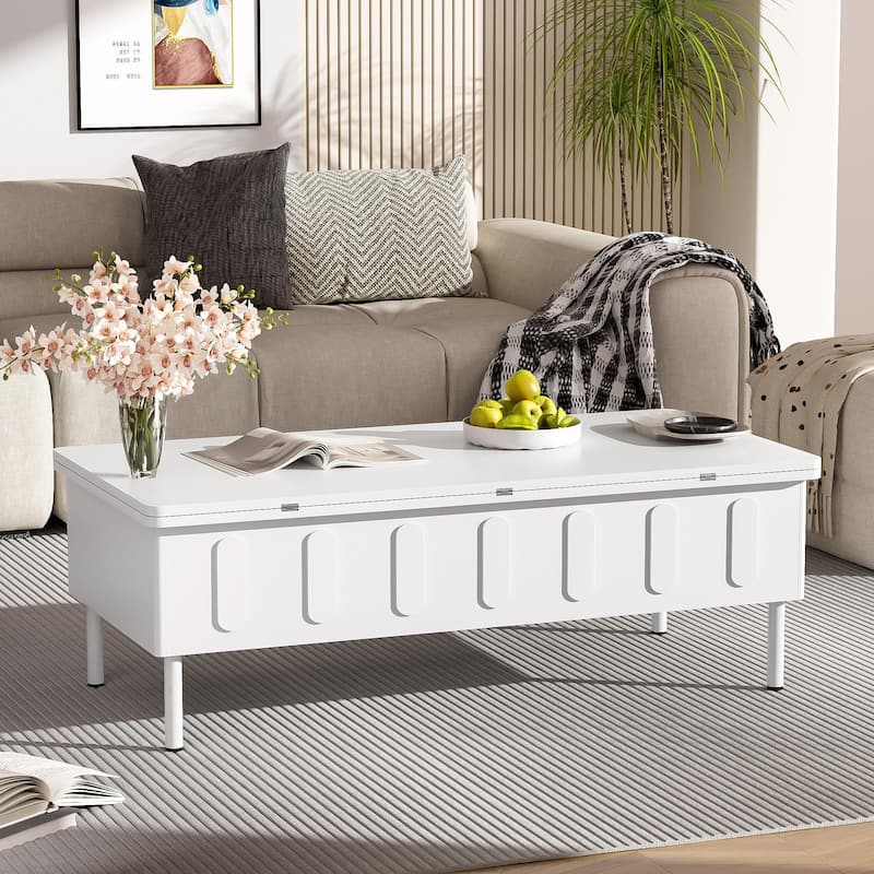 Lift-Top Coffee Table with 2 Drawers