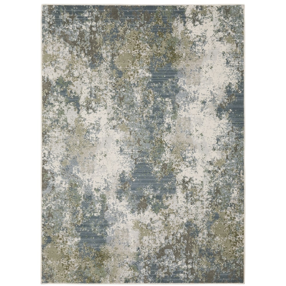 Style Haven Caldon Contemporary Abstract Blue Area Rug