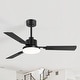preview thumbnail 29 of 93, 48"/52"/60"/72" Modern Black LED Ceiling Fan with Light Remote (3/5/6/8/12 Reversible Blades)