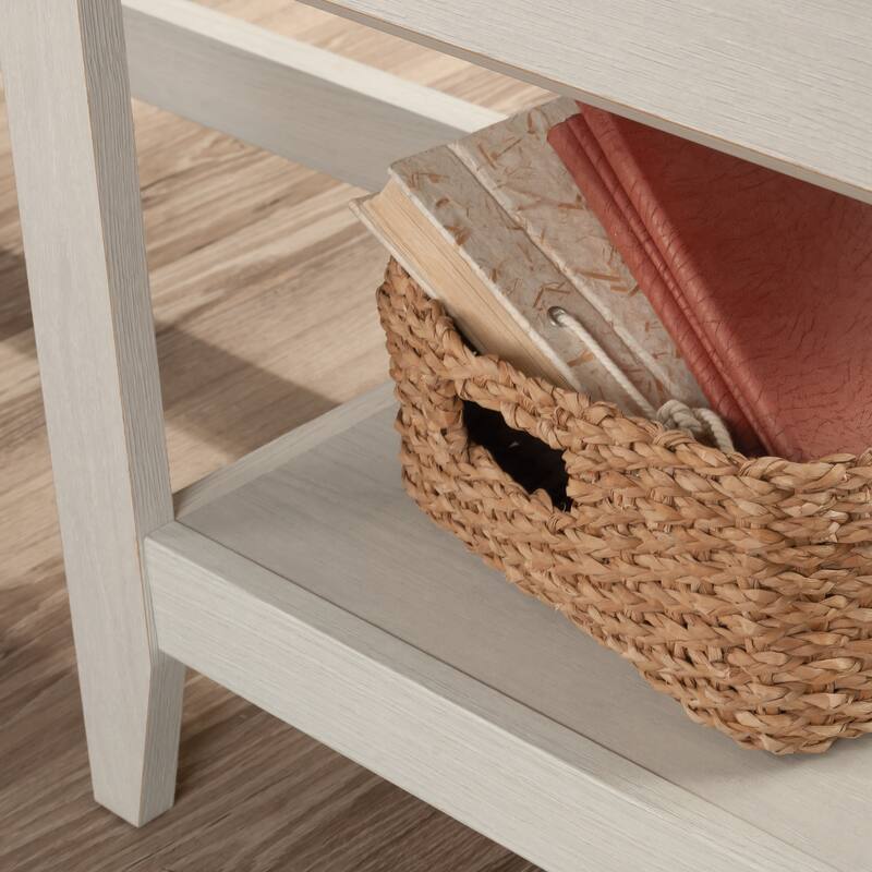 Engineered Wood Transitional L-Shaped Desk with File Drawer, White