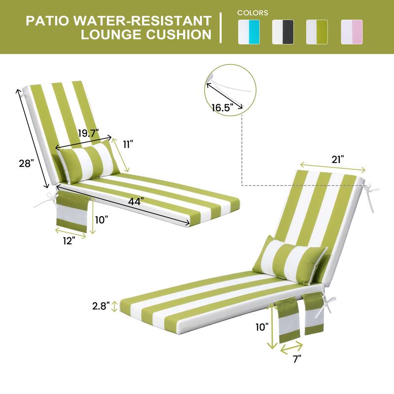 Pellebant Outdoor Lounge Chair Cushions with Pillow