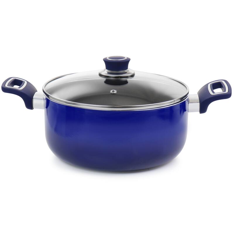 Non Stick Aluminum Cookware 7 Piece Set in Navy